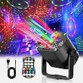 Tyonto Lampe de Scène, 60 effets lumineux Lumière Disco avec Stroboscope et télécommande, Boule Disco Grand Angle Contrôle de la Musique, Divers Effets RGBW Lumiere Soirée USB Halloween, Fête, Noël