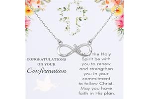 MYOSPARK Confirmation Gifts for Teenage Girl Christian Faith Message Card Jewelry First Communion Necklace Baptism Gift for Women Girls