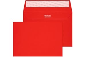 Blake Creative Colour C6 114 x 162 mm 120 gsm Peel and Seal Wallet Envelopes (15106) Pillar Box Red - Pack of 25