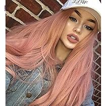 Pinke Lace Front Perücke – 22 Zoll, Ombré Pink, Hitzebeständig, Für Cosplay & Party