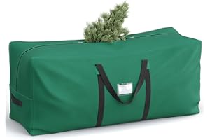SONGMICS Sac de Rangement pour Sapin de Noël Artificiel, Housse de Protection pour Arbre jusqu'à 270 cm, Tissu Oxford 600D, Imperméable, Anti-poussière, Pliable, avec Poignées, Vert RXS003G01