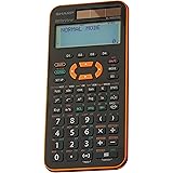 Sharp ELW531XG-YR Wissenschaftlicher Schulrechner (4-zeilige Anzeige, 335 Funktionen, D.A.L.-Eingabe) orange/schwarz