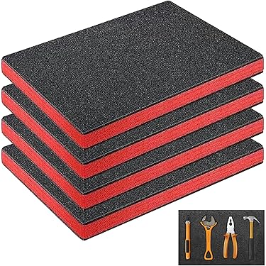 4 stuks 400 x 300 x 50 mm schuimstof snijplank rasterschuim - gereedschapskoffer camerakoffer schuimstof, kofferinleg, tabletop miniaturen, gereedschap (400 x 300 x 50 mm 4-pack