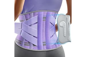 Rakiie Back Support Belt for Women, 9X Support Back Brace for Lower Back Pain, Ergonomic Back Support Brace with 3D Silicone Pad for Sciatica Scoliosis, Purple Size M (Waist: 85-100CM)