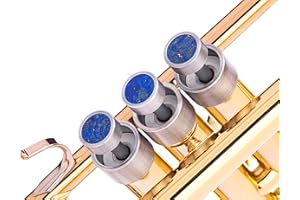KGUBRASS Heavy Trompete Custom Fingerknöpfe für alle Yamaha (All YTR), Stomvi, Shagerl, Carol Brass und Fides Trompeten, Yamaha Flügelhorn 631/731, Yamaha Kornett Modelle (versilbert gebürstet, Lapislazuli)
