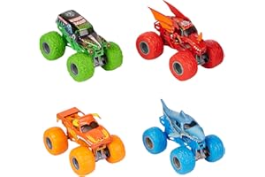 MONSTER JAM - PACK DE 4 VÉHICULES DIE CAST 1:64 - 4 Véhicules Authentiques Monster Trucks Officiels Show Monster Jam À Collectionner Echelle 1:64 - Jouet Enfant 3 Ans et +