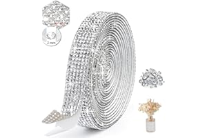 EMHTHME 3 Yarda Cintas Autoadhesivas de Diamantes, cinta de Diamantes de imitación de cristal Autoadhesiva, Rollo de cinta de diamantes de imitación de cristal, Para decorar manualidades, coches, móviles