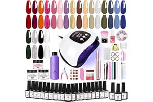 ‎SPTHTHHPY SPTHTHHPY Gelnägel Starterset Nagelset 20farben Weiß Rosa 48W UV LED Lampe UV Nagellack Set mit UV Lampe Shellac Set Starterset Top Coat Base Gel Gelnägel Starterset Maniküre Set Komplett
