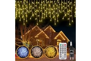 TARGETONE Catena luminosa per esterni, 352 LED 10m 11 Modi Catena luminosa per interni, IP44 Catena luminosa per esterni per giardino Decorazione Natale Decorazione Balcone Terrazza Festa Deco (10m 352leds)