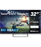 Smart Tech TV LED 32 Pouces (80 Cm) HD - Triple Tuner, Dolby Audio, 3xHDMI, 2xUSB - Écran 1366x768, 2x8W - 6