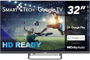 Smart Tech TV LED HD 32" (80 cm) Smart TV Google 32HG01V HDMI, USB, Résolution: 1366 * 768, [Classe énergétique E]
