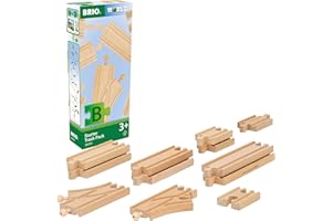 BRIO World – 36099 Schienen Starter Sortiment B | 12-teiliges Holzschienenset für Kinder ab 3 Jahren