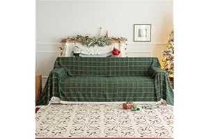 HonunGron Telo Copridivano Natalizio Telo Copritutto Natalizi, Telo Copriletto Cotone Natalizia Telo Arredo Copridivano, Multiuso Salvadivano Coperta Divano del Soggiorno (Verde,180x230cm)