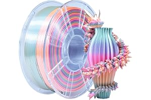 iBOSS Flerfärgad PLA+-filament 1,75 mm, PLA Plus silke regnbåge, 3D-skrivare filament 1 kg (2,2 pund), färgväxling PLA 3D-uts