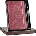 amazon basics A5 Diary With Ribbon Bookmark & Pen | Gift Set For Corporate And Personal Occasions (Red)
