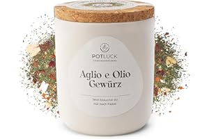 ‎POTLUCK GEWÜRZFREUNDE POTLUCK | Aglio e Olio Gewürz | Gewürzmischung im Keramiktopf | 60g | Vegan, glutenfrei und mit natürlichen Inhaltsstoffen