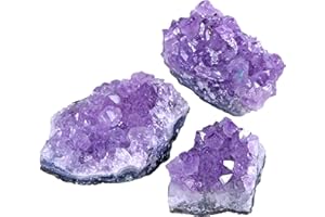 LEBENSQUELLE PLUS Cristales de amatista, piezas 100 % naturales, juego de 3 unidades