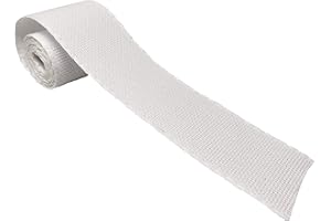 DELICATELA Ruban à broder Aïda 14 ct 100 % coton pour personnaliser des serviettes ou des sacs en tissu Blanc 50 mm