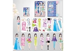 DOANDCAN Magnetic Dress Up Baby Paper Dolls, Magnetic Princess Dress Up Paper Doll Set, Magnet Dress Up Games for 3+ Year Old Girls Toddler (J)