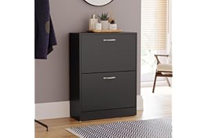 Vida Designs Scarpiera, 2 Cassetti, Colore: Nero, Product Size: H 80 x W 60 x D 24 cm Approssimativo, P Circa