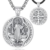 EUDORA 925 Sterling Silver Medal of St. Benedict/Saint Jude Thaddeo/St Michael/St Christopher Archangel Raphael Saint Joseph