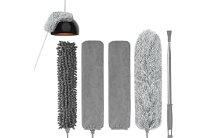 Vicloon spindelväv rengöring av dammvävnad, 7 st. mikrofiber teleskopisk utdragbar tvättbar dunjacka, utdragbar dammvippa för