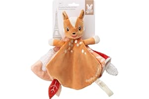 Vulli – Doudou Fanfan Le Faon – Doudou Plat Multitexture pour Bébé 0 Mois+ – avec Attache Sucette – Jouet D’éveil Sensoriel Léger Et Facile À Saisir – Ideé Cadeau Naissance Mixte