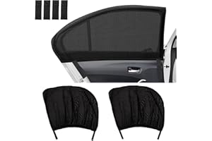 ZUOQIANG Car Side Window Sun Shades 2 Pack, Sun Shade Blocking Mosquito Net, Breathable Mesh Car Rear Blinds,Protect Kids/Baby/Adults/Pets from Sun's Glare and Harmful UV Rays,Fits All (98%) Cars