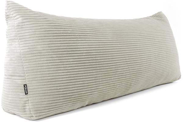 POKAR Ryggkudde 180x50x20 cm | Kilkudde Ryggstöd med Sidofickor