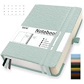 Mlife Dotted Notebook A5, 360 Pages and 100gsm Ink-resistant Paper, Notebooks with Folding Pocket for Office, School, Home, W