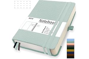 Mlife Cuaderno Punteado A5, 360 Páginas Y 100 G/M² De Papel Resistente A La Tinta, Cuadernos Con Bolsillo Plegable Para La Oficina, La Escuela, El Hogar, La Escritura Y Notas (Verde orquídea)
