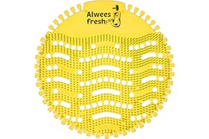 Alwees Fresh - Pantallas para orinales, alfombrillas para salpicaduras, desodorante para orinales, paquete de 10 unidades, se adapta a la mayoría de orinales, neutralizador de olores (limón)