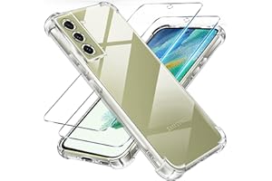 Tentoki 3 in 1 für panzerglas und hülle Samsung Galaxy S21 FE 5G /4G,[Nie Vergilbung] schutzfolie Samsung 21FE 5G /4G TPU handyhülle Schlanke Stoßfeste Anti Kratzt Transparent Case
