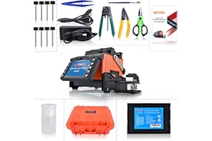 SKYSHL Soldadura Empalmadora De Fibra Optica de Alineación del Núcleo (Con electrodos de 4 pares) FTTH Fiber Fusion Splicer Splicing Machine Fusionadora de Fibra Optica para SM MM DS NZDS (SS413F)