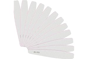 CGBE Professional Nail Files, 12Pcs 150/150 Grit Files Set Double-Sided Grit Emery Board Manicure Tools for Home and Salon Use