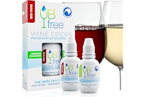 UB FREE Wine Drops - 1 Pack - Un dissolvant naturel de sulfites pour le vin rouge et le vin blanc - Réduit naturellement les allergies au sulfite dans le vin - Une alternative à la baguette à vin