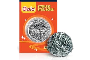 Gala Stainless Steel Scrubber - 1 Piece for Kitchen Utensils Cleaning