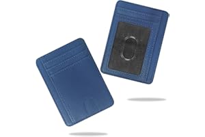 conisy Porta Carte di Credito con Blocco RFID, Sottile Tasca Frontale Portafoglio Donna, Porta Tessere Donna dal Design Minimalista (Blu scuro)