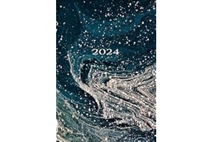 2024: Agenda Semainier Avec Horaire 5 – 23 Heures | Format A4 Planificateur Hebdomadaire Et Mensuel | 1 Semaine Sur 2 Pages | Weekly Planner ... | Calendrier 12 Mois | Fluid Art