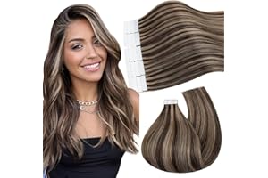 Ugeat Tape in Extensiones 14 Pulgadas Tape in Pelo Extensiones 50G/20PCS Adhesivo Extensiones de Pelo con Rubio Extensiones Adhesivas Remy Cabello Natural