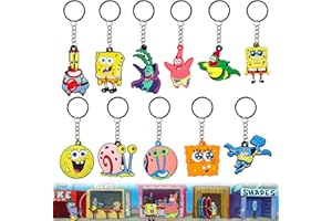 Clvsyh Juego De Llaveros De Bob Esponja, Cartoon Llavero, Mini Anime Figura Llavero, Llaveros Infantiles, Llavero De Figura Adecuado para Fans De Los Dibujos Animados, NiñOs