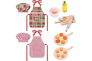 ZECOUK Ropa de Las Muñecas Elfas, Accesorios para casa de Muñecas Ropa de muñeca de Duende navideño, Utensilios de Cocina en Miniatura con Delantal Gorro de Chef Huevos, para Decoración de casa de Muñecas