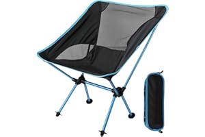 EXTSUD Chaise de Camping Pliante Portable Chaise de Pêche Compact Ultra-légère avec Sac de Transport pour Randonnée, Barbecue, Pique-Nique, Plage, Plein air, Max Charge 150 kg