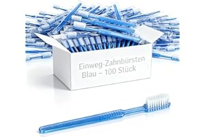 Hygienical Betriebsbedarf Einweg-Zahnbürste, Dentalbürste, 100 Stück, Blau, Polystyrol, Ohne Zahnpasta, Größe: 100 Stück