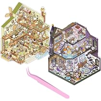 4er Set DIY 3D Haus Sticker – Miniatur-Szenen Zum Basteln, Für Kinder, Handbuch-Deko