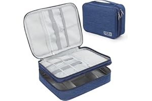 AiQInu Organizer Cavi Borsa da Viaggio Organizzatore Cavi Resistente All'acqua Portatile Porta Cavi Organizer per Caricatore, Chiavetta USB, Auricolare, Power Bank, Hard Disk, Scheda SD