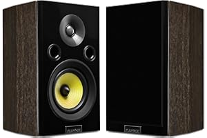 Fluance Signature HiFi 2-Way Bookshelf Surround Sound Speakers for 2-Channel Stereo Listening or Home Theater System - Natural Walnut/Pair (HFSW)