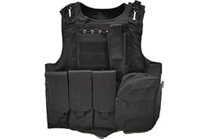 MERCIYD Gilet tactique militaire extérieur, gilet de jeu sur le terrain, équipement de protection de paintball, gilet de protection pour pistolet à air comprimé, adapté à la chasse en plein air,