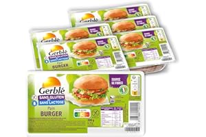 Gerblé Pain Burger Sans Gluten & Sans Lactose, Riche En Fibres, Moelleux - Lot de 6