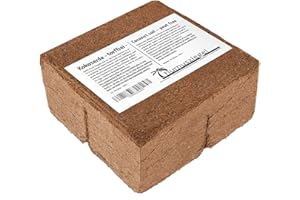 HUMUSZIEGEL 70 L Fleurs Terre de coco terre source – torffreie Terreau – pour l'intérieur et l'extérieur – Terreau à rendement très – torffrei et ungedüngt – 5 kg briquette de coco – terreau pour fruits, légumes, plantes ornementales et exotiques – fin -